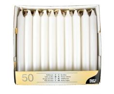 Papstar 13800 - Candela da tavola, 21 mm, confezione da 50, colore: Bianco