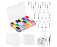 LIHAO 24000 Perline a Fusione, Mini Dimensioni2.6mm, Perline da Stirare 24 Colori 3 Pegboard per Il Tempo Libero Creativo, Set Gioco Creativo Natalizio Fai da Te per Bambini