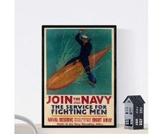 Nacnic Vintage Poster Poster dEpoca per larruolamento nella Marina Formato A3