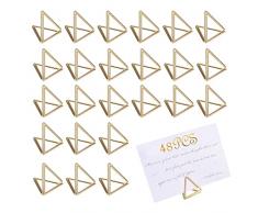 AIEX 48 Pezzi Mini Segnaposto Porta Carte, Portanumero da Tavolo Triangolo di Piccole Dimensioni Portafoto per Tavoli Adatto per Matrimoni Feste Ristoranti Compleanni (Oro)