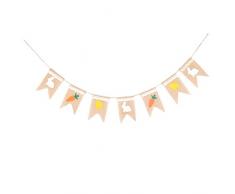 WINOMO Banner della tela da imballaggio coniglio carota stampa per Pasqua decorazione di festa