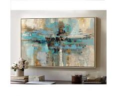 Orlco Art Dipinto a Mano Originale Astratta Moderna Arte contemporanea Pittura Blu-Verde Wall Art Texture Decorativa Grande Opera 80X120cm