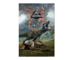 Grupo Erik: Poster Jurassic World | Poster da parete Jurassic Park, 61x91,5cm, carta lucida | Poster da muro, incorniciabile | Poster Jurassic World, Poster Film, Jurassic World Gadget