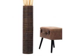 Leewadee grande vaso da terra: vaso alto, elemento decorativo fatto a mano in legno di mango, vaso per rami decorativi, 90 cm, marrone