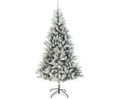 Amazon Basics - Albero di Natale innevato artificiale, 786 estremità di rami con supporto di metallo, altezza 210 cm