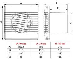 Qualità cucina a muro ventilatore bagno aspirante 100 millimetri ventilatore prim norma