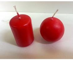 12 CANDELOTTO CANDELA CERA ROSSO X NATALE , confezioni regalo, SEGNAPOSTO. (TONDA DIAMETRO 5)
