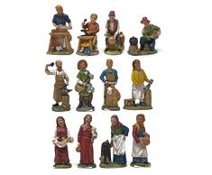 Pastori in resina da 10 cm Statuine Mestieri per Presepe 12 Personaggi