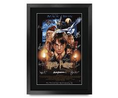 HWC Trading Philosophers Stone Harry Potter The Cast Daniel Radcliffe Emma Watson Rupert Grint, poster autografato autografo per appassionati di film memorabilia – A3 incorniciato