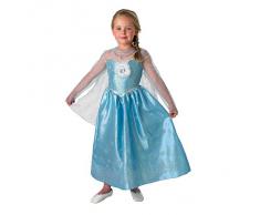 Rubies - Costume Carnevale Elsa, regina del ghiaccio da Disney Frozen, per bambine, Taglia: L (7-8 anni)