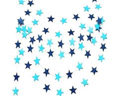 Ghirlanda di Carta Stelle Blu Decorazione Battesimo Bimbo, Festoni per Festa Compleanno -9 Metri-