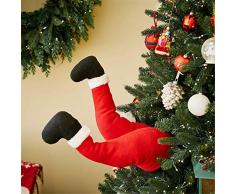 tonguk Babbo Natale Elfo Elfo Morbido Peluche Gambe, Ladro di Natale Carino Rosso Imbottito Piedi Decorazione, Babbo Natale Gambe Ornamento Gambe per LAlbero di Natale, Decorazioni di Festa