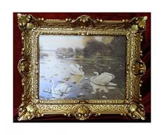 Lnxp Splendida Quadro con cornice Barocco Antico Repro Cigno 56 x 46 cm