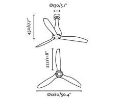 Faro 32020 - MINI ETERFAN Ventilatore da soffitto bianco brillante/trasparente con motore DC