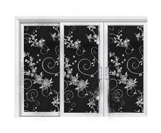 Pellicola Nera Opaca per Finestre, Adesivo Oscurante da Vetro per Protezione Privacy, Pellicola Oscurante Vetri Finestre, Adesivi per Vetri Finestre PVC, Pellicola Anti UV Stickers Nero,50x200cm