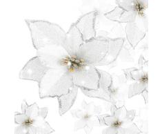 UFLF 18 Pz Fiori di Natale Poinsettia Fiori Artificiali Natale Addobbi per Albero di Natale Ornamenti per Decorazione Natale Capodanno Matrimonio