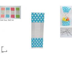 6 SACCHETTI FANTASIA 9X27 CM CELLOPHANE DECORAZIONI PASQUALI PASQUA TRASPARENTI