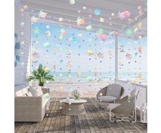 Queekay 52 Piedi Ghirlanda Iridescente a Forma di Sirena Stelle Filanti a Sirena di Carta Appese Ghirlanda Olografiche sotto Il Mare Decorazione Appendere per Festa a Sirena Compleanno Baby Shower
