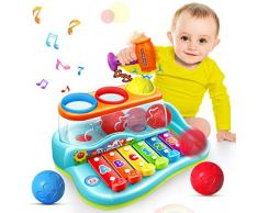 Kaybolge Giochi Bambini 1 Anno Xilofono Martello Giocattoli per Bambini 6-12 Mesi Regali per Bambini Educazione Precoce con Musica Giocattoli di Compleanno di Natale da 12 -18 Mesi