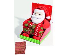 Lovely Home - Set gioco Pupazzetto Natale con Copertina Plaid Pile "Jingle Bells" Idea Reaglo, BABBO NATALE