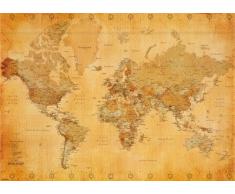 Pyramid International - Poster Gigante con Mappa del Mondo, Stile Vintage, in Carta, Multicolore, 10 x 140 x 1,3 cm