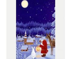 KKKKX Punto Croce Kit da ricamare Babbo Natale nei boschi di Notte 40x50cm Stampa contato su Tela di Canapa Punto Croce Ricamo Kit Ricamo Imposta Fai da Te Decorazione (Tela prestampata 14CT)
