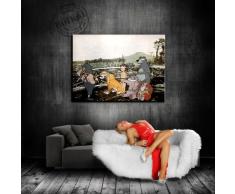 '"Banksy Street Art Graffiti tela 120 x 80 cm/tela N.: 4687 pronta su telaio/tela foto, immagini da parete decorative, Poster, Pop Art, dipinto, in immagini