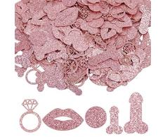 BIGKASI 350 Pezzi coriandoli Oro Rosa Sposa da spruzzare coriandoli di Carta Glitter Divertenti Decorazioni per Feste per Addio al Nubilato Matrimonio Festa di Compleanno Decorazione