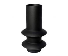 LaLe Living Semra - Vaso con superficie strutturata in ferro, 11 x 19,5 cm (Ø x A), come decorazione da tavolo o vaso per fiori in soggiorno, ufficio e cucina, colore nero