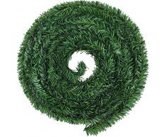 LATERN 33M Ghirlanda di Natale, Non Illuminato Ghirlanda di Pino Verde Artificiale Morbida Ghirlanda Natalizia per Decorazioni di Ghirlande per Feste di Natale Allaperto (Larghezza 7cm)