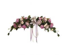 Corona decorativa da parete, realizzata a mano, per esterni, ghirlanda di rose, ghirlanda di fiori artificiale, per primavera e Pasqua