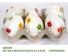 Idea Pasqua: confezione 6 uova pasquali decorate; oggetto decorativo