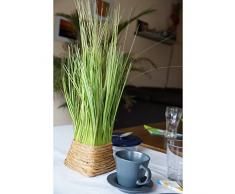 Pianta artificiale Ciuffo d' erba verde/giallo nel cestino 45 cm