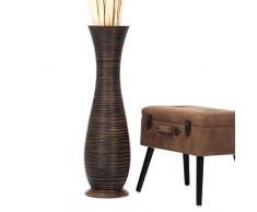 Leewadee grande vaso da terra: vaso alto, elemento decorativo fatto a mano in legno di mango, vaso per rami decorativi, 90 cm, marrone