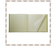 Fabula Linea Foresta - Album Fotografico formato 24x30 cm - 30 fogli - Giraffa e Leone con Copertina colore 162 Verde con Applicazioni in Legno - Cod. 943