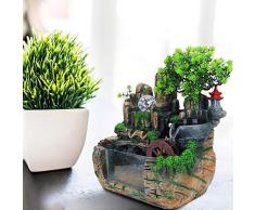 Fontana da Tavolo, Simulazione Rockery Fontana per Interni Decorazione a Cascata con Decorazioni per la casa Leggere per Decorare Ufficio, Soggiorno o Camera da Letto, ECC(Nessun Effetto atomizzante)