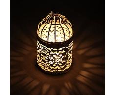 westeng ferro Hollow candeliere Birdcage metallo tealight Torce Casamiento creative Birdcage Decorazione Della Tavola 1pcs bianco