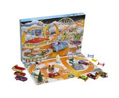 Hot Wheels - Calendario dellAvvento, 8 macchinine Hot Wheels a tema natalizio e accessori assortiti con tappetino da gioco, regalo e giocattolo per Bambini 3+ Anni, HCW15