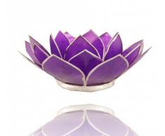Portacandela Loto 7° Chakra Viola Bordi Oro