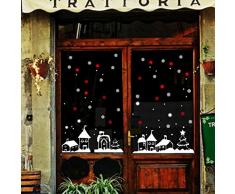 Amlaiworld Natale Decorazione vetrina,Fiocchi di Neve Città vetrofanie 60 * 90cm