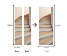 VORCOOL 3D Poster Adesivo da Porta per Decorazione Impermeabile di Scala