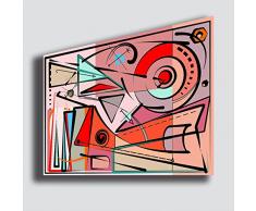 Quadro Moderno KANDINSKY stile 50x70 cm COMPOSIZIONE ROSSO astratto - RIPRODUZIONE STAMPA SU TELA camera da letto Canvas grande Quadri Moderni Arte Astratto Cucina Soggiorno