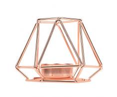 Porta Candele Portacandele in Metallo,Vassoio Portacandele Portalumini Candelieri Porta Candele da Tavolo per Matrimoni, Vacanze, Eventi, Feste, Decorazioni,Rosa Gold