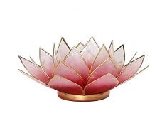 Portalumino Loto dei Chakra Capiz arancio bordo dorato