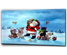 Plush Prints Babbo Natale: Babbo Natale, stampa su tela, Bianco/Nero, 50,8 x 61 cm