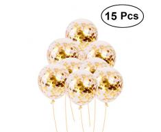 Toyvian Palloncini d'oro con Paillettes Palloncini glitte per Decorazioni di Nozze per Feste di Compleanno
