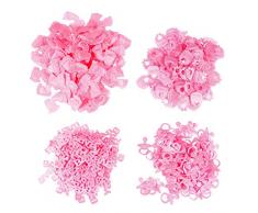 YeahiBaby 400 Pz Mini Ciucci per Neonati Ciucci in Stoffa Tavolo Scatter Coriandoli per Baby Shower Matrimonio Compleanno Feste per Feste (Rosa)
