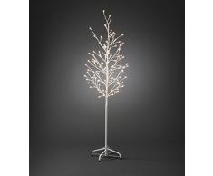 Konstsmide 3378-100 - Albero di Natale con luci LED, Misura: L, 150 cm, con 120 diodi Rotondi a Luce Bianca Calda, 24 V, Cavo Bianco