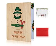 Biglietto Auguri Natalizi, Biglietti di Natale in Legno, Biglietto Auguri Natale con Buste, Biglietto di Auguri in Legno, Cartoline di Natale