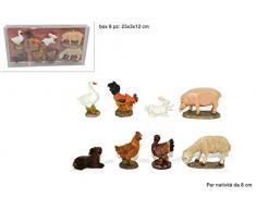 Set 8 Pezzi Animali Presepe Decorazioni Natale 8 cm Fattoria Resina Statuine